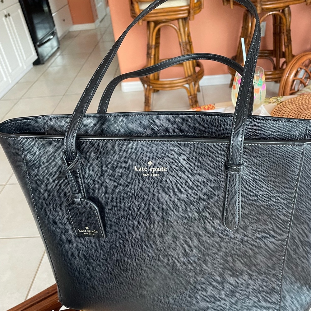 Kate Spade Black Leather Tote Bag with matching wallet
